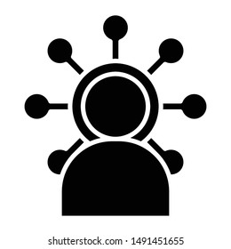 Connection Icon, Vector Illustration, Business Glyph