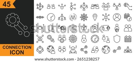 Connection icon . Vector  to network, connect, tech, cyberspace, datum, cyber and etc.  Vector illustration . Isolated on white and black background. EPS 10
