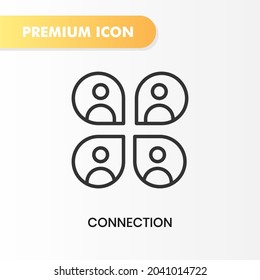 icono de conexión para el diseño de tu sitio web, logotipo, aplicación, interfaz de usuario. Ilustración gráfica vectorial y trazo editable. diseño de esquema de icono de conexión.