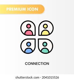 connection icon for your website design, logo, app, UI. Vector graphics illustration and editable stroke. connection icon lineal color design.