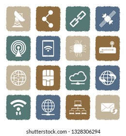 Connection Icons. Grunge Color Flat Design. Vector Illustration. 