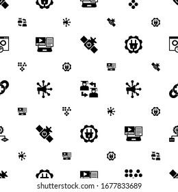 connection icons pattern seamless. Included editable filled satellite, Web Infrastructure, Clustering, Systems Integration, Advertising Networks icons. connection icons for web and mobile.
