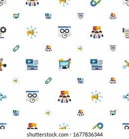 connection icons pattern seamless. Included editable flat Bandwidth, Social Media Marketing, link building, Advertising Networks, Systems Integration icons. connection icons for web and mobile.