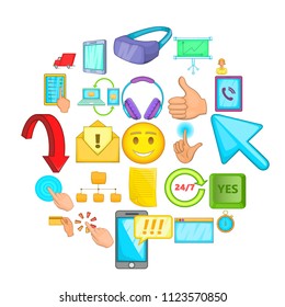 Connection icons set. Cartoon set of 25 connection vector icons for web isolated on white background