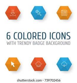 Connection Icons Set. Collection Of Cursor, Mouse, Download And Other Elements. Also Includes Symbols Such As Mouse, Cloud, Window.