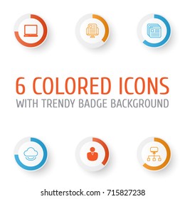Connection Icons Set. Collection Of Local Connection, Bookmark, PC And Other Elements. Also Includes Symbols Such As News, Cloud, Account.