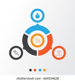 Connection Icons Set. Collection Of Send Data, Wifi, Cursor Tap And Other Elements. Also Includes Symbols Such As Wifi, Profile, Upload.