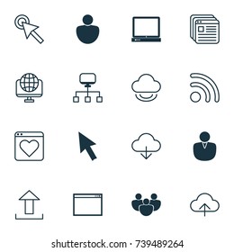 Connection Icons Set. Collection Of Wifi, Mouse, Account And Other Elements. Also Includes Symbols Such As Transfer, Network, Profile.