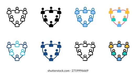 Connection icons set multiple style collection. Editable stroke 
