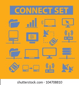 conjunto de iconos de conexión, vector