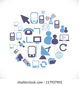 connection icons set, vector