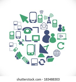 connection icons set, vector
