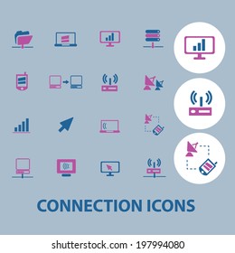 connection icons set, vector