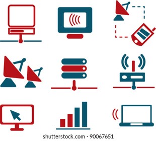 connection icons set, vector