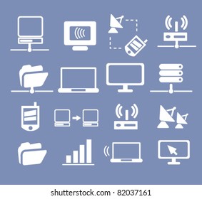 connection icons, signs, illustration, images, vector