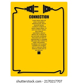 Connection, illustration of an background with text