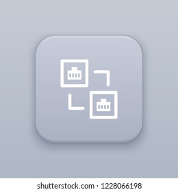 Connection, internet gray vector button with white icon on gray background, EPS 10