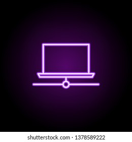 connection laptop neon icon. Elements of business set. Simple icon for websites, web design, mobile app, info graphics