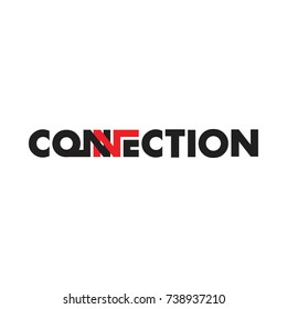 CONNECTION letter logo design vector