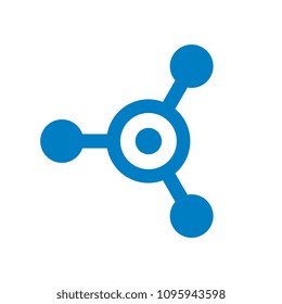 Connection and Letter O Vector Logo Design, Tech, Molecule, Hub, Blue Technology Icon Concept