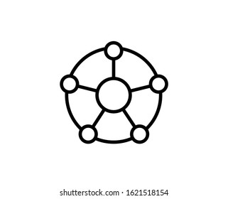 Connection line icon. High quality outline symbol for web design or mobile app. Thin line sign for design logo. Black outline pictogram on white background