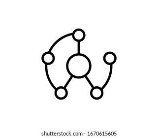 Connection line icon. High quality outline symbol for web design or mobile app. Thin line sign for design logo. Black outline pictogram on white background
