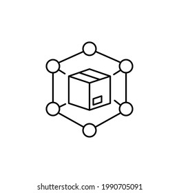 Icono de línea de conexión aislado en fondo blanco
