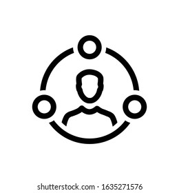Connection line icon on white background