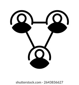 Connection Line Icon, Outline Symbol for Network Communication, Business Link, Data Exchange, Online Interaction, and Digital Bonding. Vector Sign Icon.