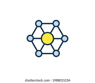 Icono de línea de conexión. Símbolo vectorial en estilo plano y a la moda sobre fondo blanco. Canto de Office para diseño.