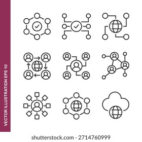 Iconos de la línea de conexión - Mini icono de la serie de colección