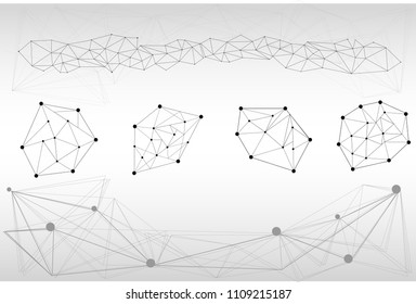 Connection lines with dots or connection structure on grey background vector illustration