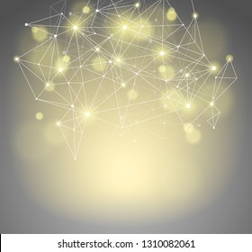 Connection lines future or modern technology low poly polygonal vector design.