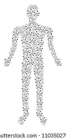 Connection links person figure. Vector connection links icons are united into human combination.