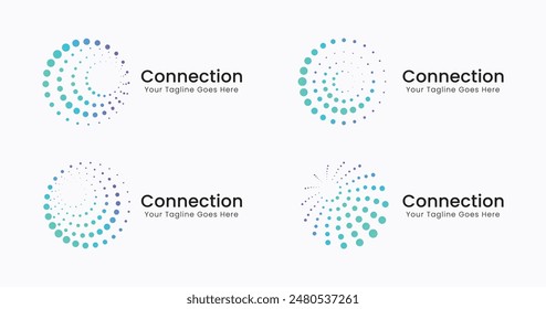 Connection Logo Business Global Technology and Network. Icon Template Collection Sign Symbol Innovation Communication Global.