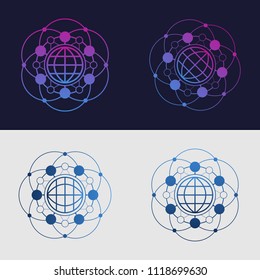 Connection logo design. Global communication.