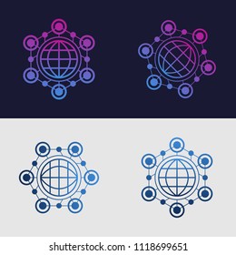 Connection logo design. Global communication.