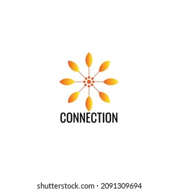 connection logo design isolated on white background. company logo design. illustration vector