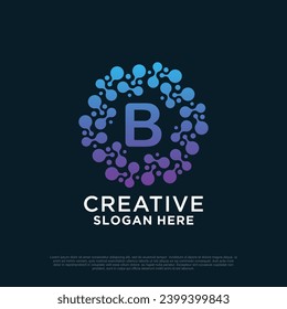 Connection logo design with letter creative concept Premium Vector