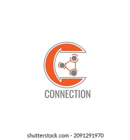 gráfico del logotipo de conexión aislado en fondo blanco. logotipo de la empresa. vector de ilustración
