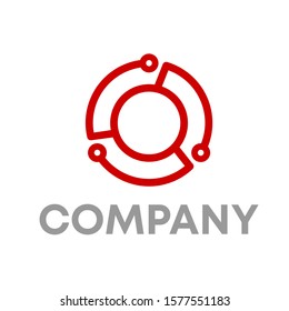 connection logo icon . technology design template sign