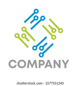 connection logo icon . technology design template sign