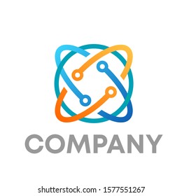 connection logo icon . technology design template sign