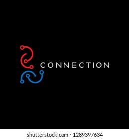 Connection logo icons template, vector logo technology for business corporate, connectivity system, element, illustration -vector