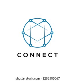 connection logo, internet logo, technology logo deign vector