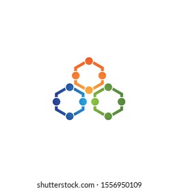 Connection logo template vector icon design