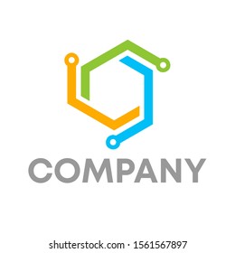 connection logo vector . Circuit design template sign