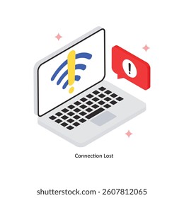 Connection Lost Concept isometric Style Illustrations. Eps 10 File 