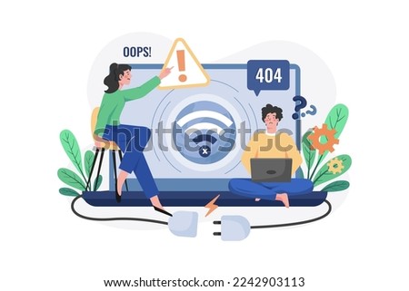 Connection Lost Illustration concept on white background
