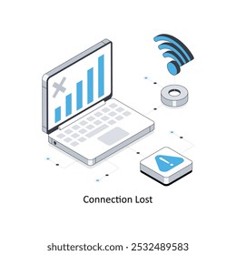 Connection Lost  Isometric stock illustration. EPS File stock illustration